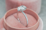 Lab Grown Diamond Pear Cut Hidden Halo Diamond Ring