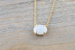 14k Gold Oval Fire Opal Slider Pendant Charm Chain Included AN1002