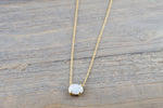 14k Gold Oval Fire Opal Slider Pendant Charm Chain Included AN1002