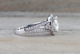 Split Shank Cushion Moissanite Ring 8.5mm M3072