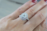 Double Halo Oval Moissanite