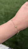 14k Yellow Gold Pave Diamond 5 Star bracelet