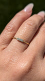 14 Karat Yellow Gold Dainty 8 Diamond Band Love Ring Band Thin Bead