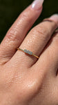 14 Karat Yellow Gold Dainty 8 Diamond Band Love Ring Band Thin Bead