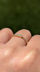 14 Karat Yellow Gold Dainty 8 Diamond Band Love Ring Band Thin Bead