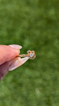 14 Karat Yellow Gold Double Heart Diamond Band Anniversary Love Ring Band