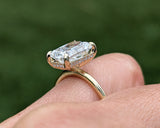 14K Yellow Gold 3.0 Radiant Lab Grown Diamond Engagement Ring with a Hidden Halo