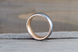 Tungsten Carbide 8mm Domed High Polish With Rose Gold Plated Finish Inside Men's Ring