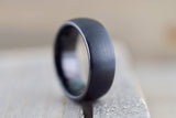 Tungsten Carbide 8mm Domed Black Satin Brushed Finish Inside Men's Ring