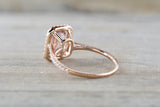 Rebecca Elongated Cushion Morganite Diamond Halo Ring ASPER1430041
