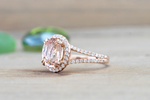 Payment plan Ava Morganite Oval Cut Halo Ring