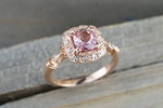 18k Gold Unheated Natural Pink Peach Sapphire Ring ASPER1430024