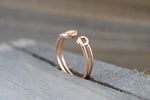 14k Rose Gold Diamond Safety Pin Design Ring Band Solid