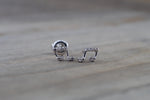 14k White Gold Music Note Earring Studs Stud Band