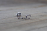 14k White Gold Music Note Earring Studs Stud Band
