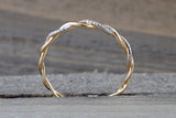 Gold Round Diamond Rope Twist Twined Vine Engagement Pave Ring ASPBR010009