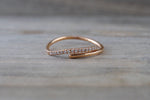 14k Rose Gold Diamond Pave Polished Stackable Ring Band Promise Anniversary Fashion Rope Twist Open Curve