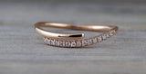 14k Rose Gold Diamond Pave Polished Stackable Ring Band Promise Anniversary Fashion Rope Twist Open Curve