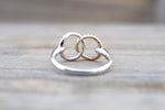 14kt White Gold Diamond Twist Intertwined Ring Infinity Love Rose Circle FR01011
