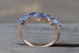 Staggered Sapphire Baguette Ring