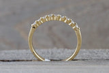 14k Yellow Gold Diamond Stackable Band Engagement Promise Ring Love Bead Single Prong