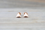 14k Rose or Yellow Gold Pyramid Triangle Stud Earring Studs 3d Point ERTRI3DR