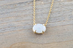 14k Yellow Gold Oval Fire Opal Slider Pendant Charm Chain Included