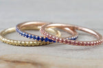 Dainty Thin Sapphire Eternity Band Stackable Ring B10078