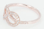 18k Rose Gold Diamond Infinity Intertwined Twist Love knot Love Band Promise Ring