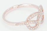 18k Rose Gold Diamond Infinity Intertwined Twist Love knot Love Band Promise Ring