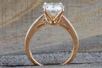 2 carat Round Moissanite Lab Grown Diamond Ring 18kt Rose Gold Solitaire
