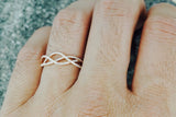 18k Rose Gold Diamond Infinity Intertwined Band Promise Ring