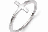 14kt Solid Gold Sideways Cross Ring Side Ways Rose White Yellow Polished Band