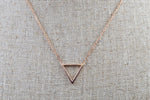 14k Rose Gold Open Triangle Pendant Necklace