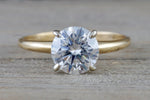 14k Gold Solitaire Round Moissanite 7.5mm Engagement Ring