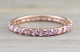 14k Gold Pink Sapphire Eternity Band Ring 2.1mm B10079