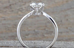 White Gold Solitaire 6.5mm Cushion Moissanite Diamond Engagement Ring M3081