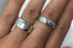 His and Hers Cobalt Engagement Rings Wedding Band Bridal Grooms Domed Satin Polish