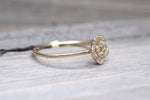 14kt Yellow Gold Diamond Rose Flower Plumeria Petal Floral Band Promise Ring Anniversary