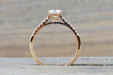 Forever One 14k Rose Gold Solitaire Cushion Moissanite Diamond Engagement Promise Ring Charles & Colvard 4.5mm