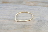 14k Yellow Gold Round Cut Diamond Bezel Fashion Ring Rope Design Wire Band