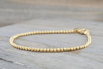 14k Yellow Gold Bead Ball Diamond Cut Bracelet Dainty Love Gift Fashion