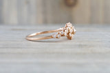 Vermont 14K Rose Gold Classic Chocalate Diamond Engagement Wedding Promise Vintage Classic Cute Ring Band Arch Shaped