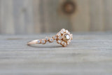 Vermont 14K Rose Gold Classic Chocalate Diamond Engagement Wedding Promise Vintage Classic Cute Ring Band Arch Shaped