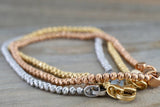 14k Rose Gold Bead Ball Diamond Cut Bracelet Dainty Love Gift Fashion