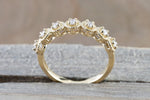 14k Yellow Gold 7 Round Rope Halo Diamond Wedding Anniversary Love Engagement Ring Band