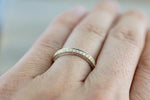 14k Yellow Gold Round Cut Diamond 3 Face Stackable Ring Band Wedding Promise Love