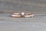14k Rose Gold Diamond Vintage Milgrain Bezel Band Ring Wedding