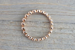 14k Rose Gold Round Cut Diamond Bezel Full Eternity Stackable Stacking Promise Ring Anniversary Bead