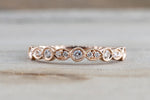 Round Cut Diamond in Marquis and Round Bezel Rope Twined Vine Ring
